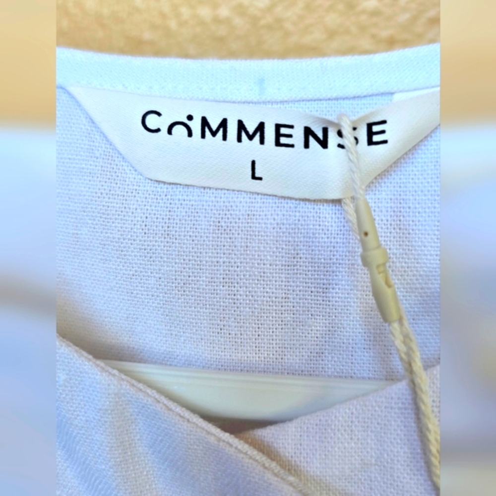 NWT Commense Linen Blends Button Up Tank Blouse in White Size Large - Picture 5 of 14